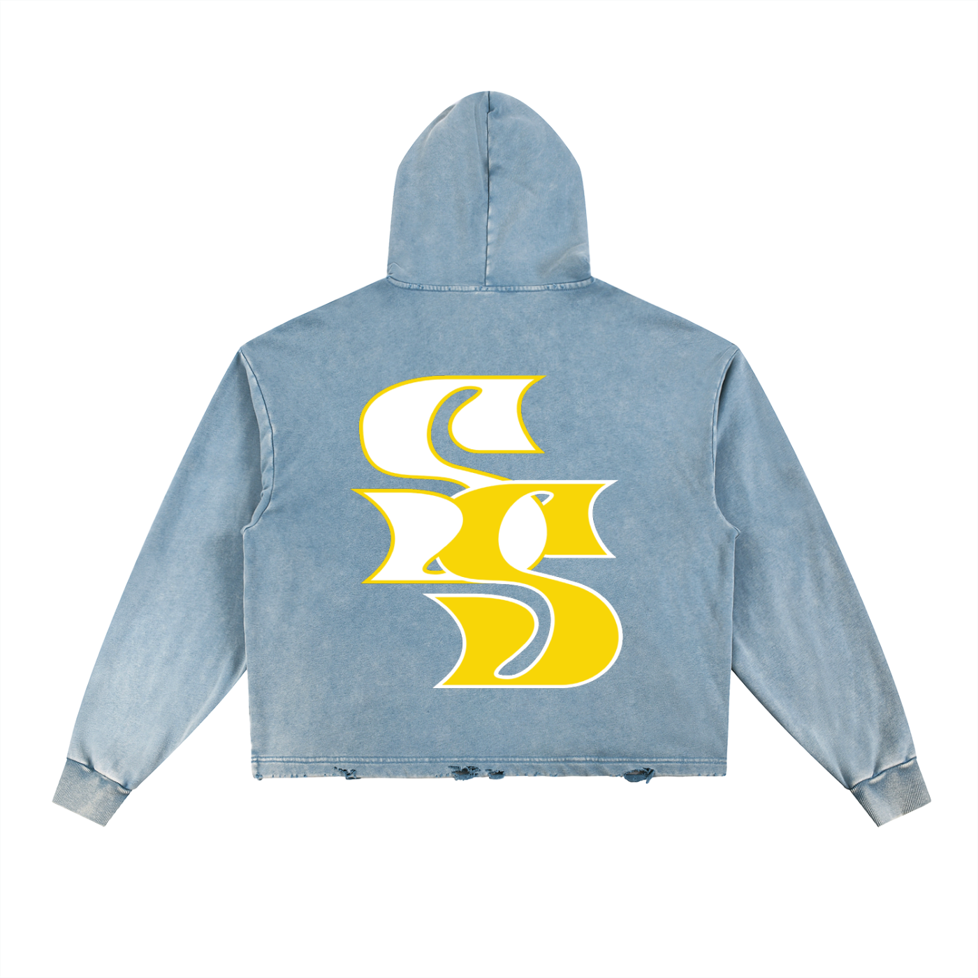 Vintage Washed Frayed-Hem Hoodie