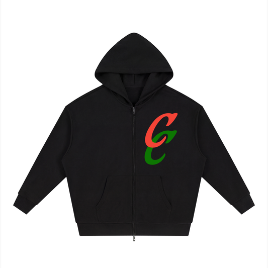 C&C Loose Solid Full Zip Hoodie