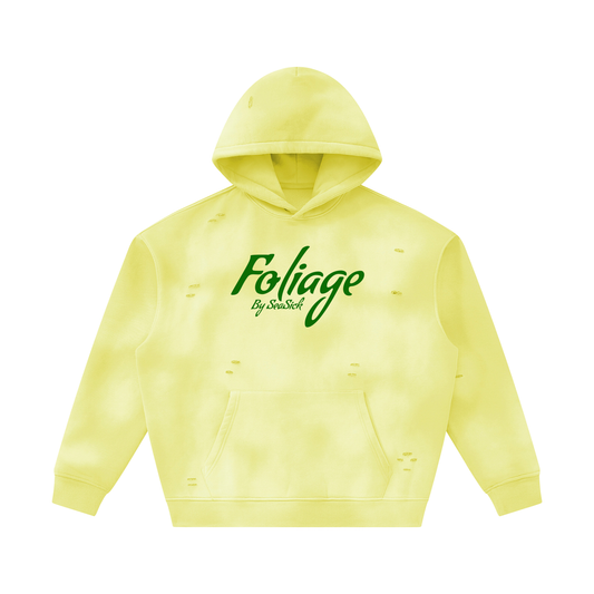 Foliage Sunfade Frayed Fleece Hoodie