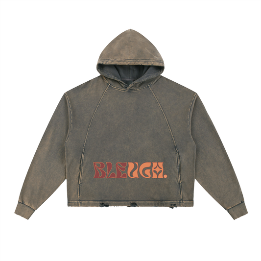 Vintage Washed Frayed-Hem Hoodie