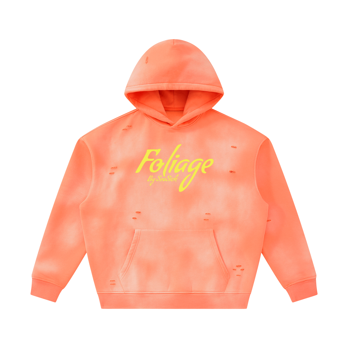 Foliage Sunfade Frayed Fleece Hoodie