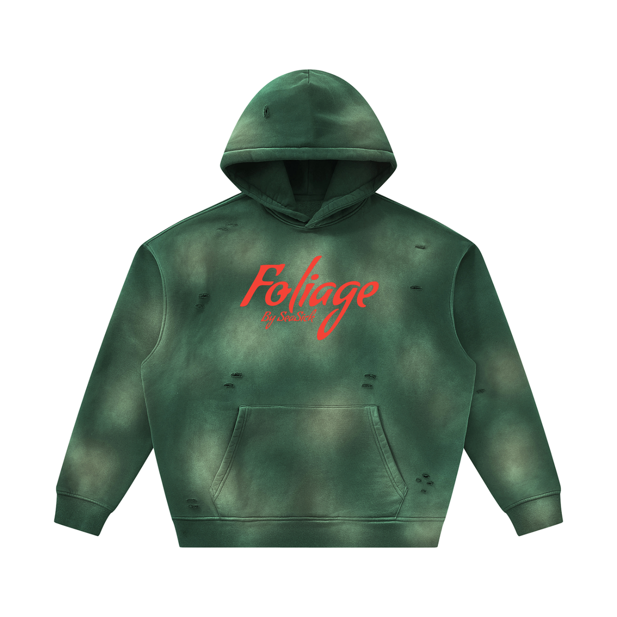 Foliage Sunfade Frayed Fleece Hoodie