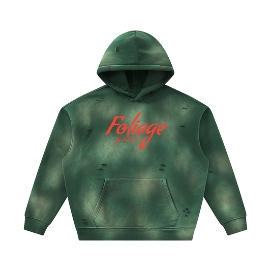 Foliage Sunfade Frayed Fleece Hoodie