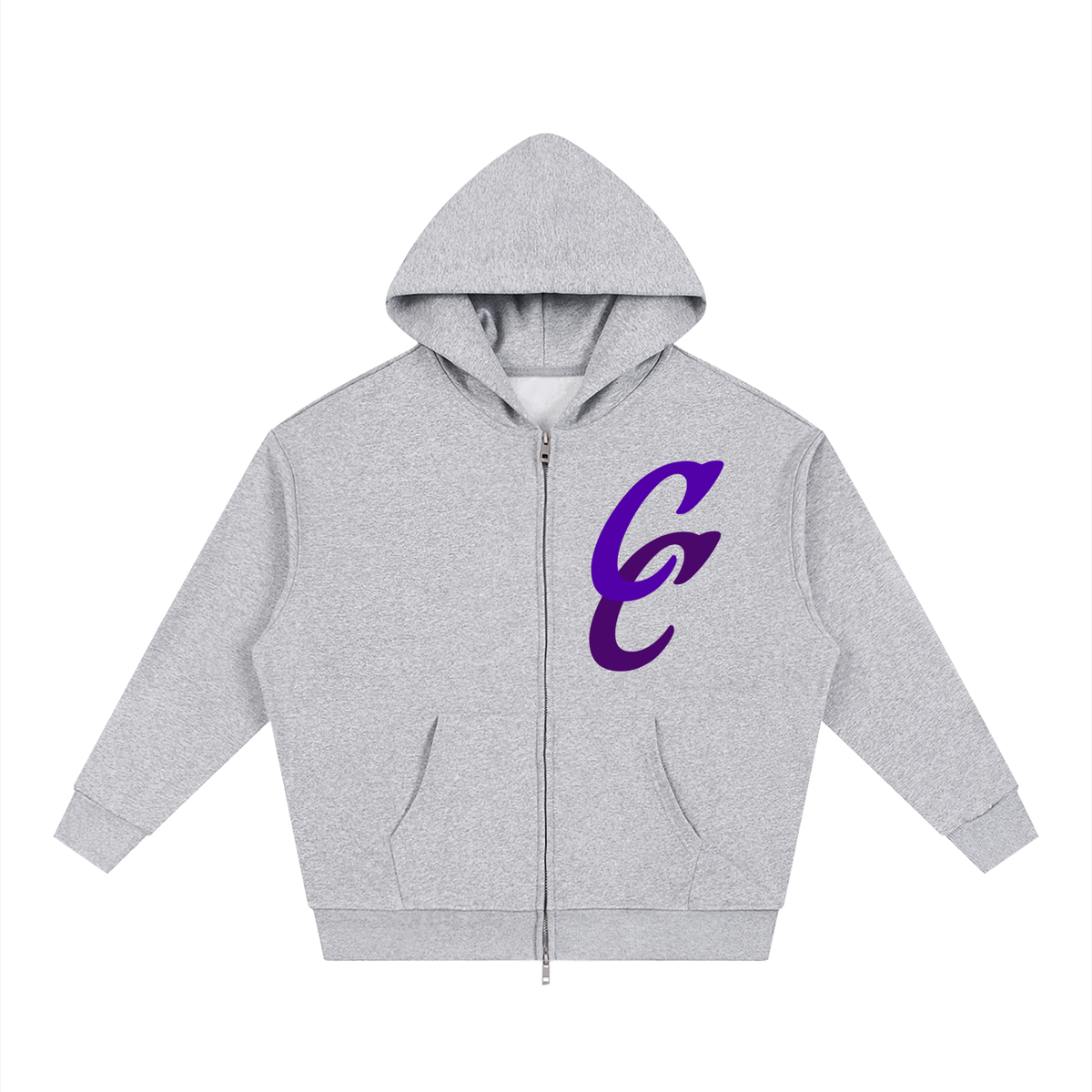 C&C Loose Solid Full Zip Hoodie