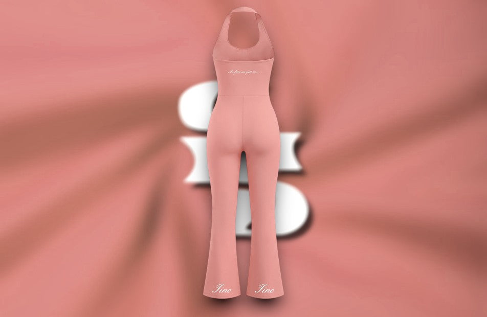 AFAYA Fine All Over Flared Jumpsuit