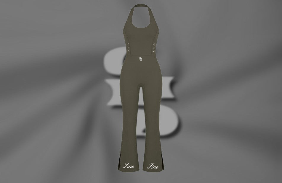 AFAYA Fine All Over Flared Jumpsuit