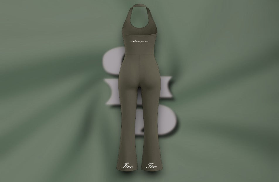 AFAYA Fine All Over Flared Jumpsuit