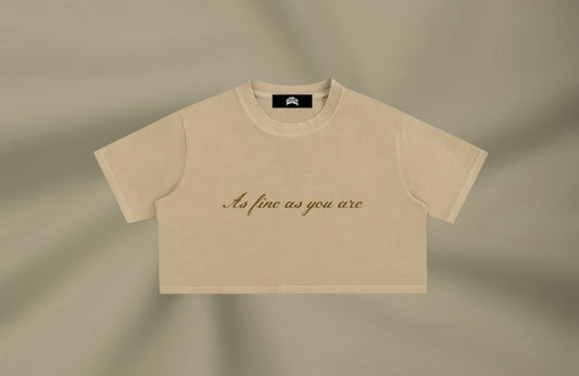 AFAYA Snow Washed Crop Top - Brown