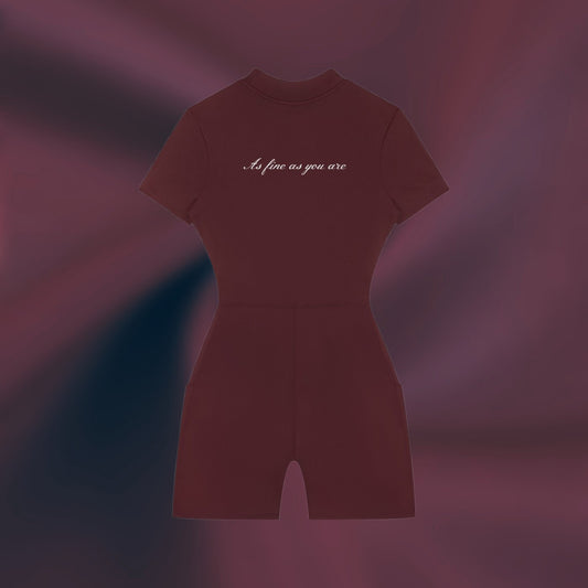 AFAYA Quarter-Zip Short Romper