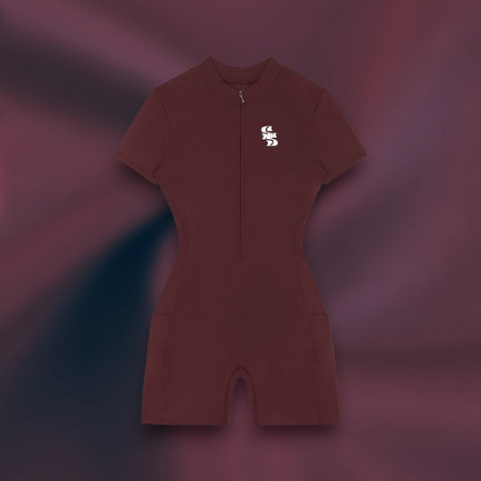 AFAYA Quarter-Zip Short Romper