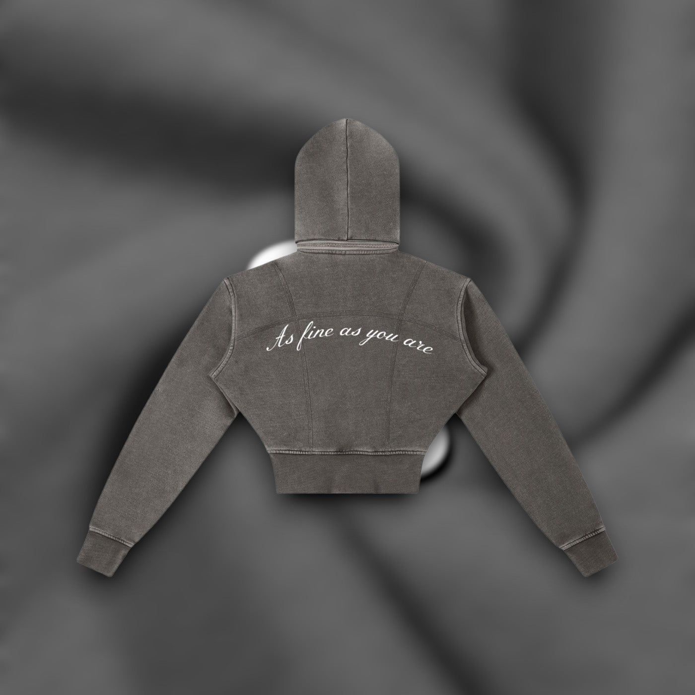 AFAYA Fine All Over Vintage Cropped Fleece Hoodie