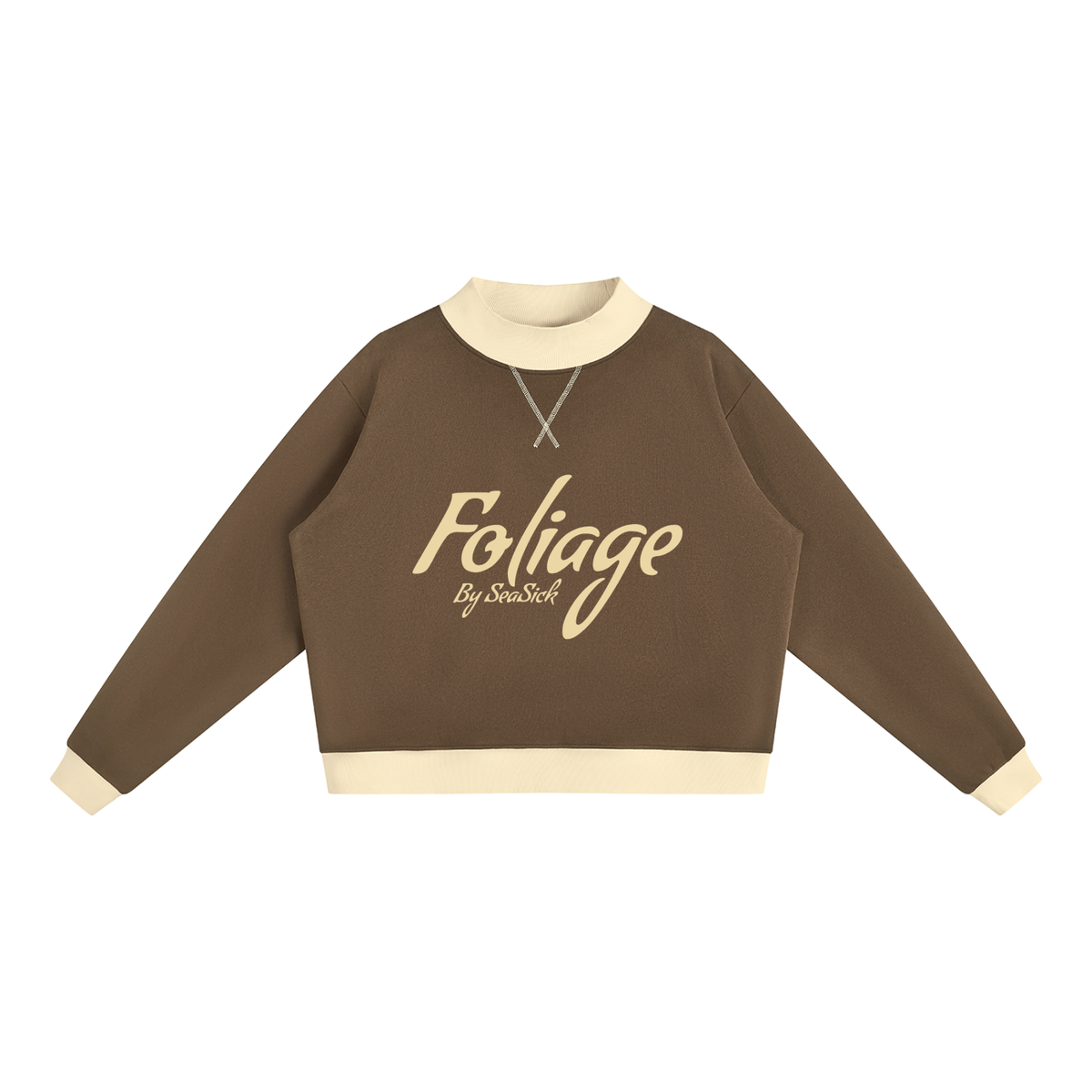 Foliage Mock Neck Crewneck