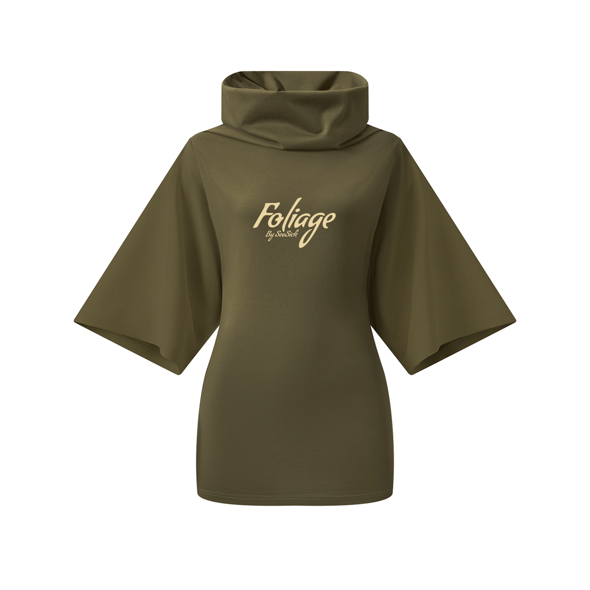 Foliage Turtleneck Wing Dress
