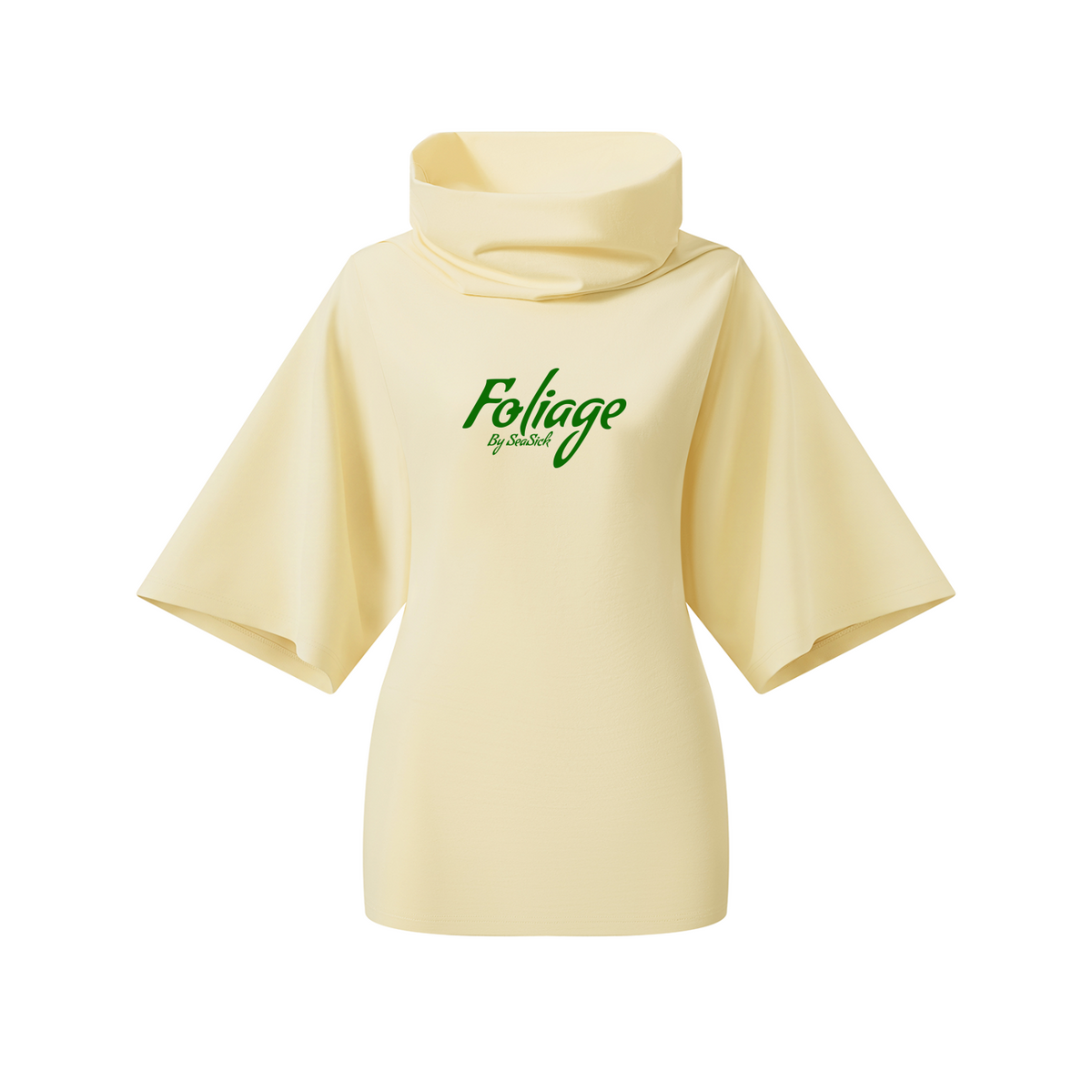 Foliage Turtleneck Wing Dress